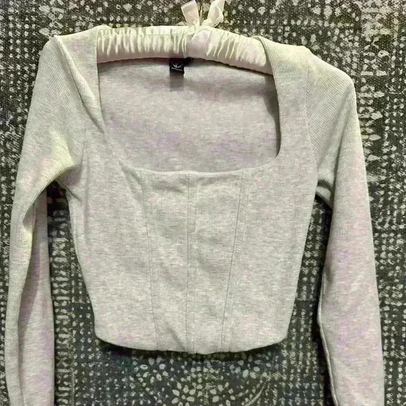 Windsor Keep It Tight Rib Knit Corset Crop Top, small - Picture 1 of 7